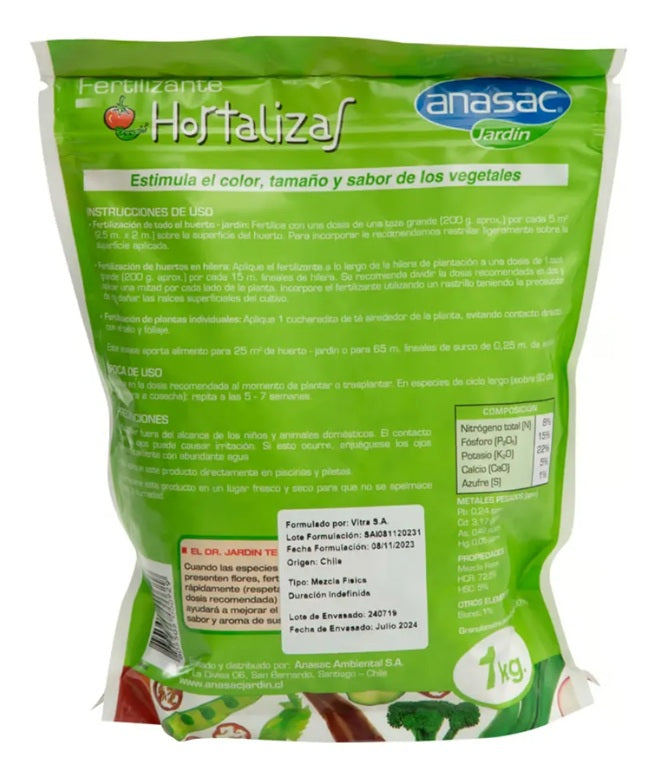 FERTILIZANTE HORTALIZAS 1 KG