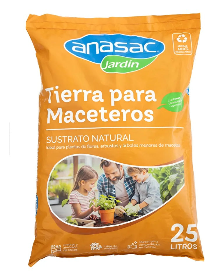 TIERRA PARA MACETEROS 25 LITROS + VITASAC PLANTAS